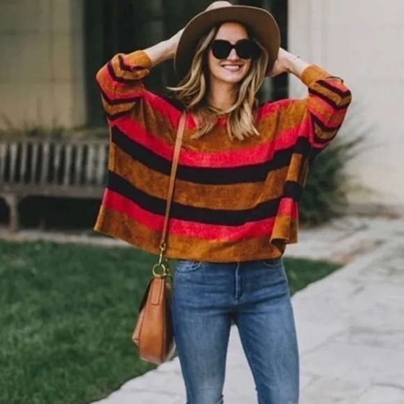 Free People”All About You”  Pullover Sweater in Terracotta, Size Small - Picture 2 of 14
